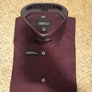 34/35 mens Kenneth Cole maroon button down shirt
